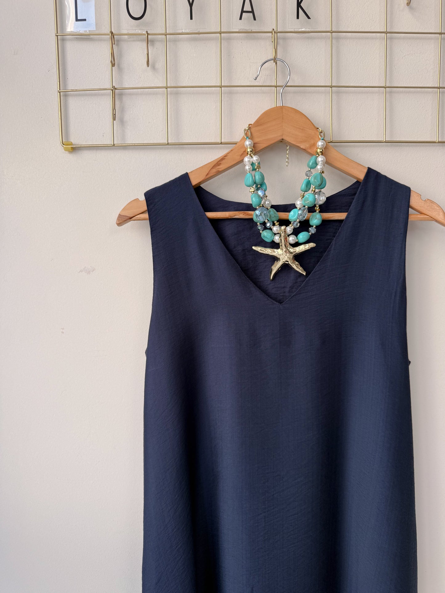 Φόρεμα midi PALEA navy blue