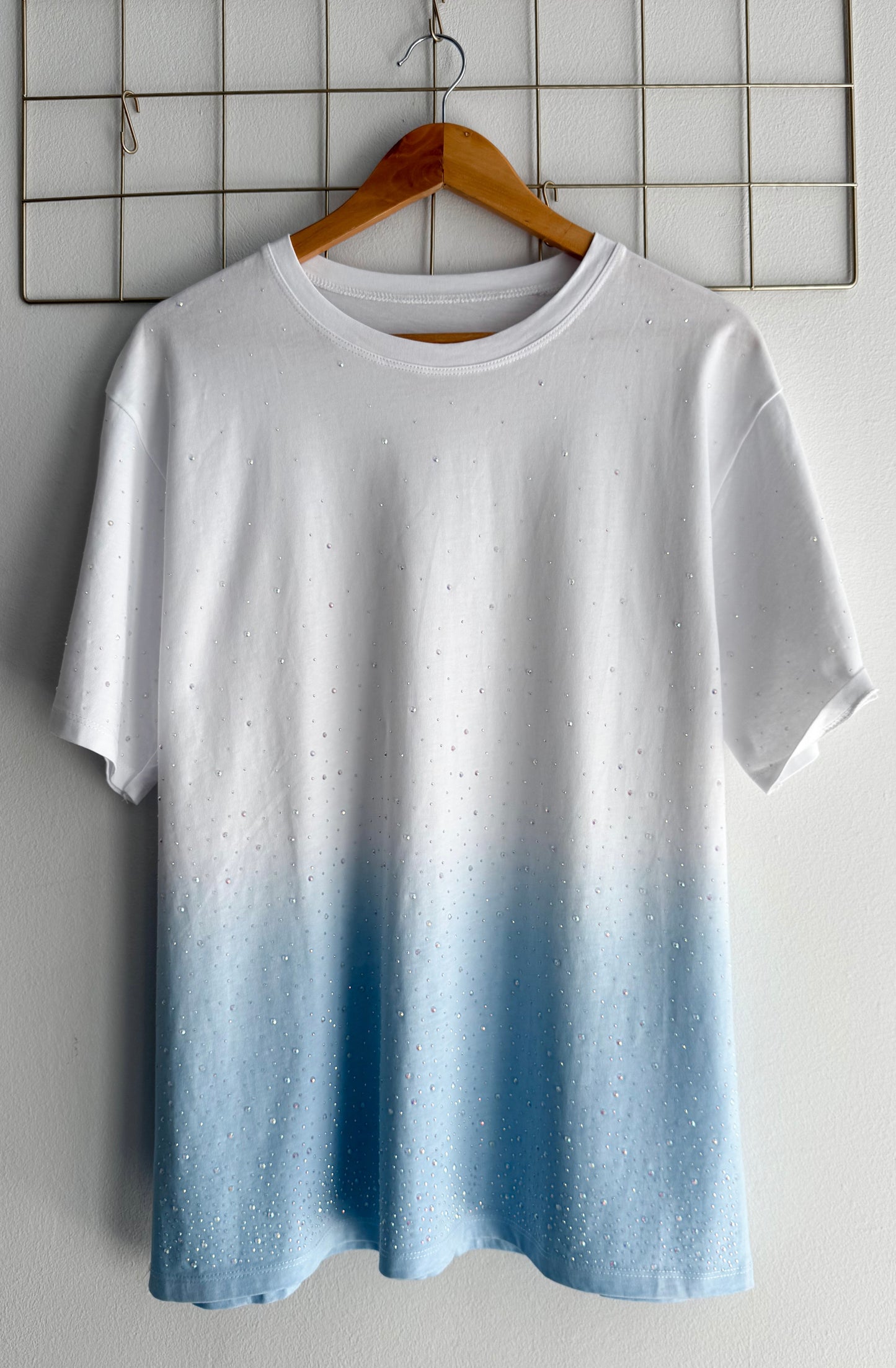 T-shirt OMBRE white/light blue