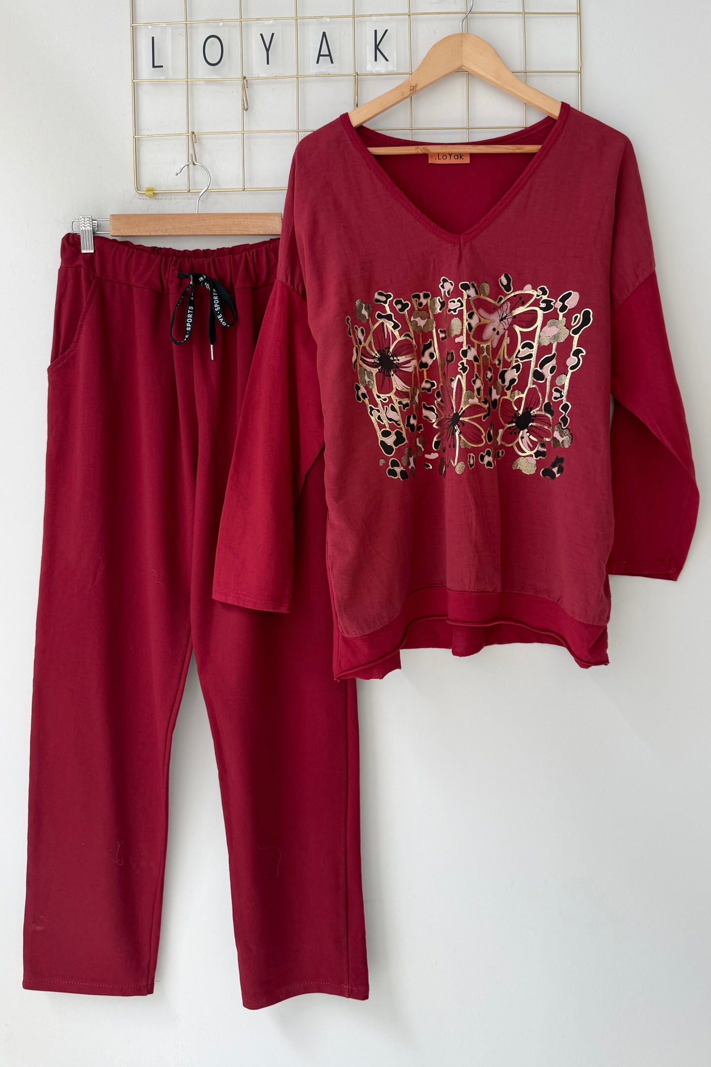 DEAL Σετ βαμβάκι burgundy