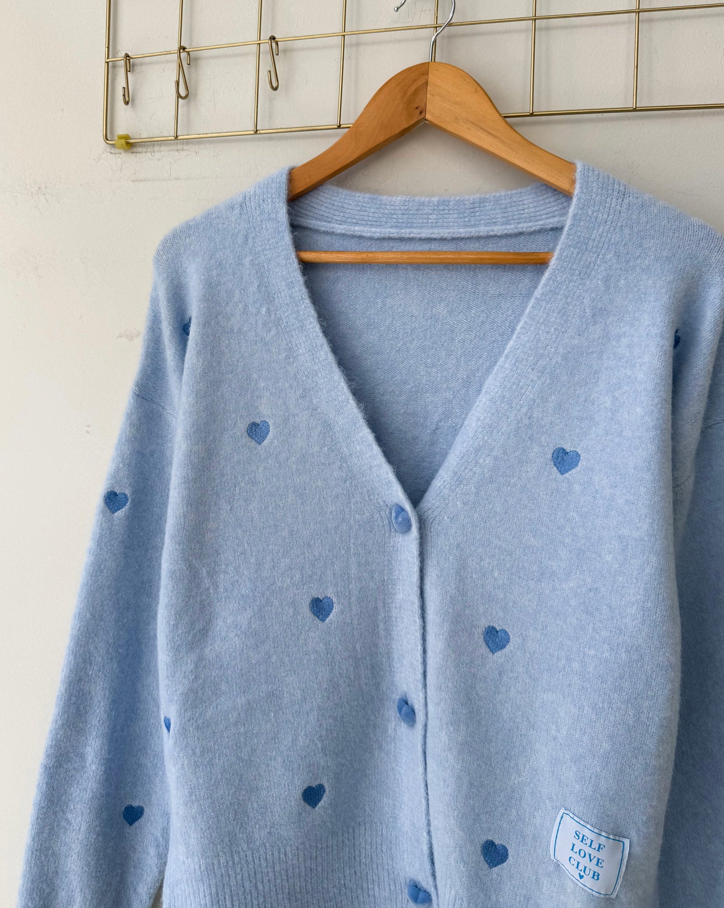 Ζακέτα πλεκτή HEARTS light blue