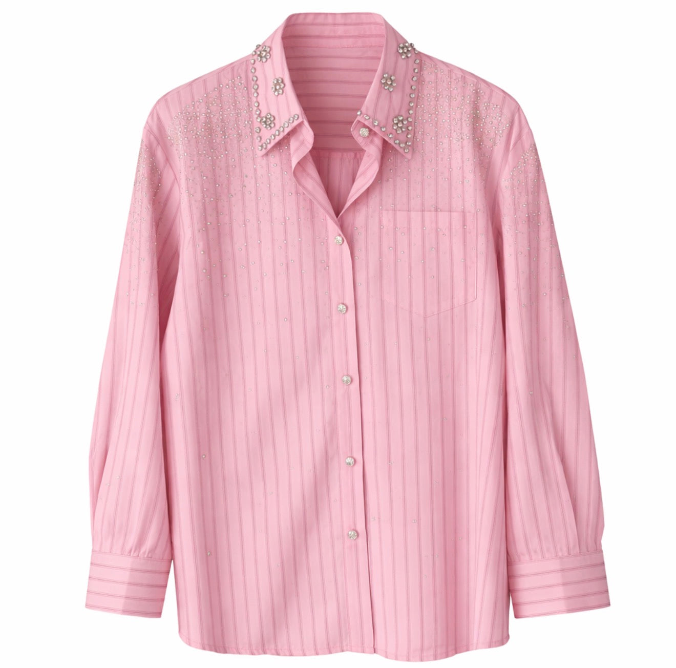 Πουκάμισο με στρας VICTORY pink
