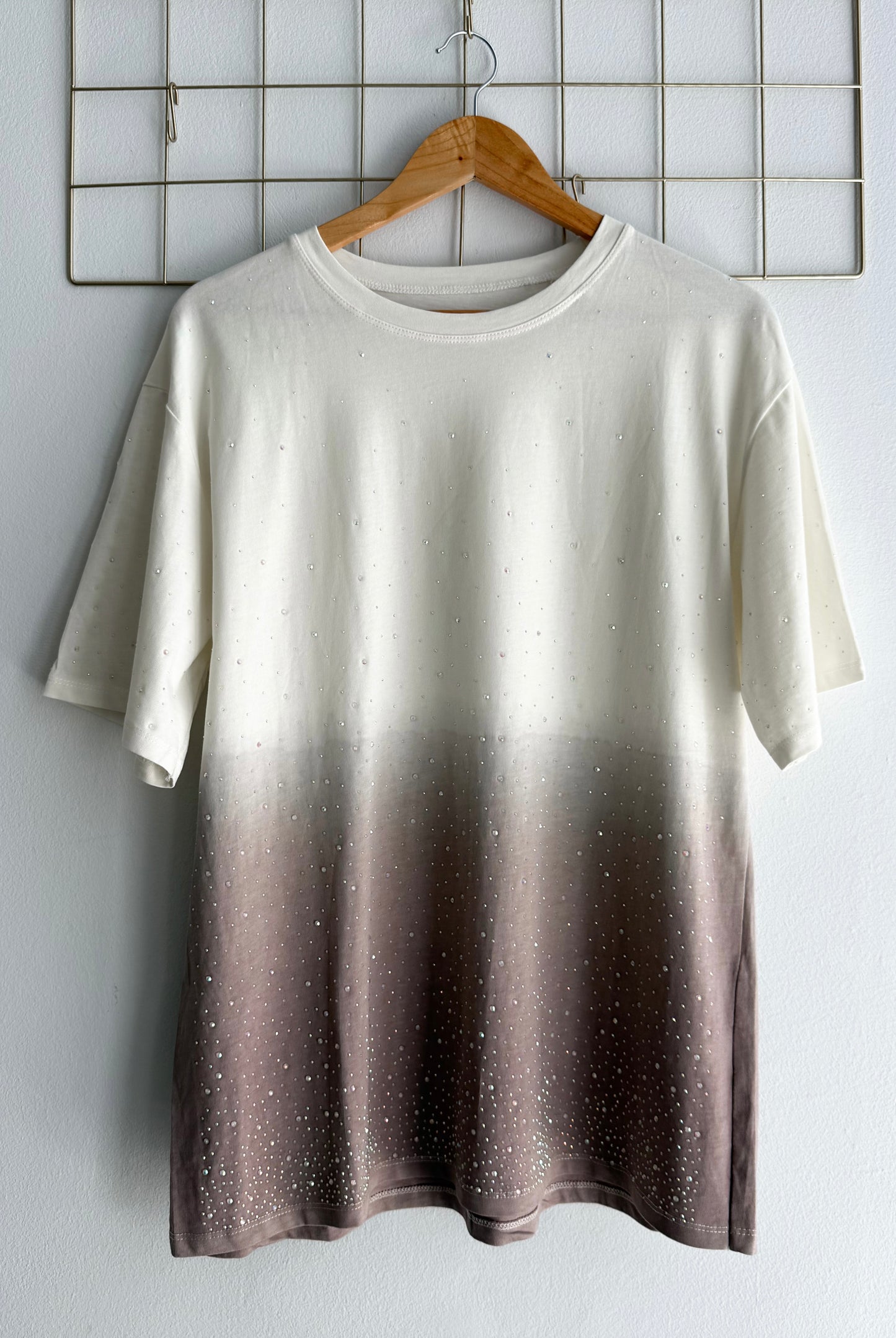 T-shirt OMBRE off white/brown