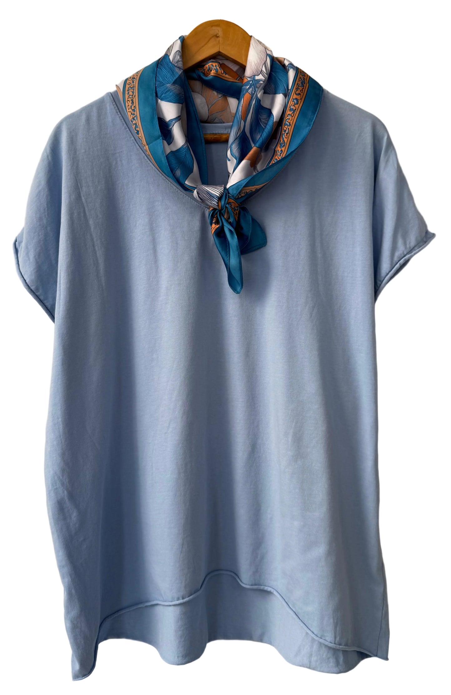 Μπλούζα με φουλάρι DASTIA light blue