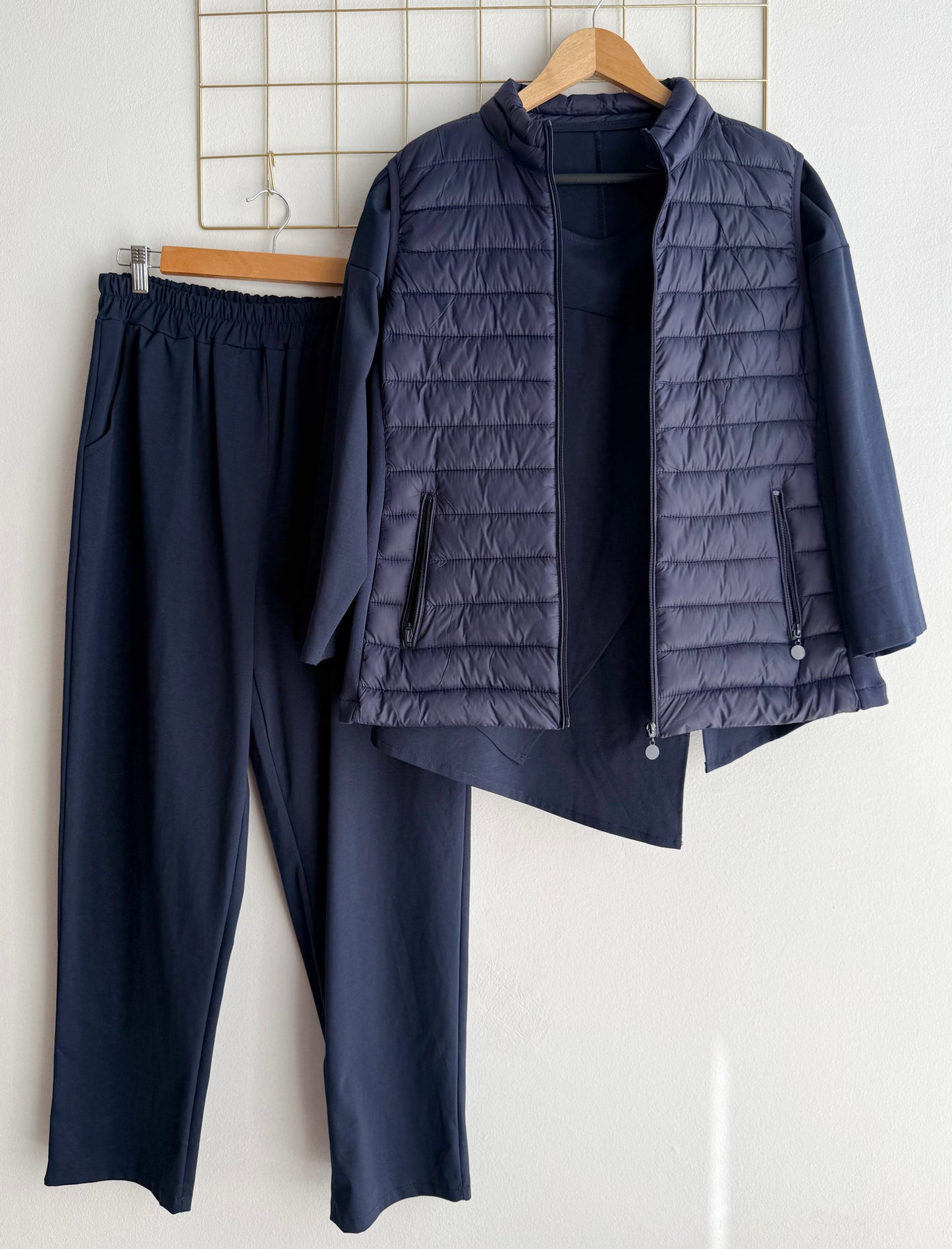 Σετ FIONA navy blue + αμάνικο MISS navy blue