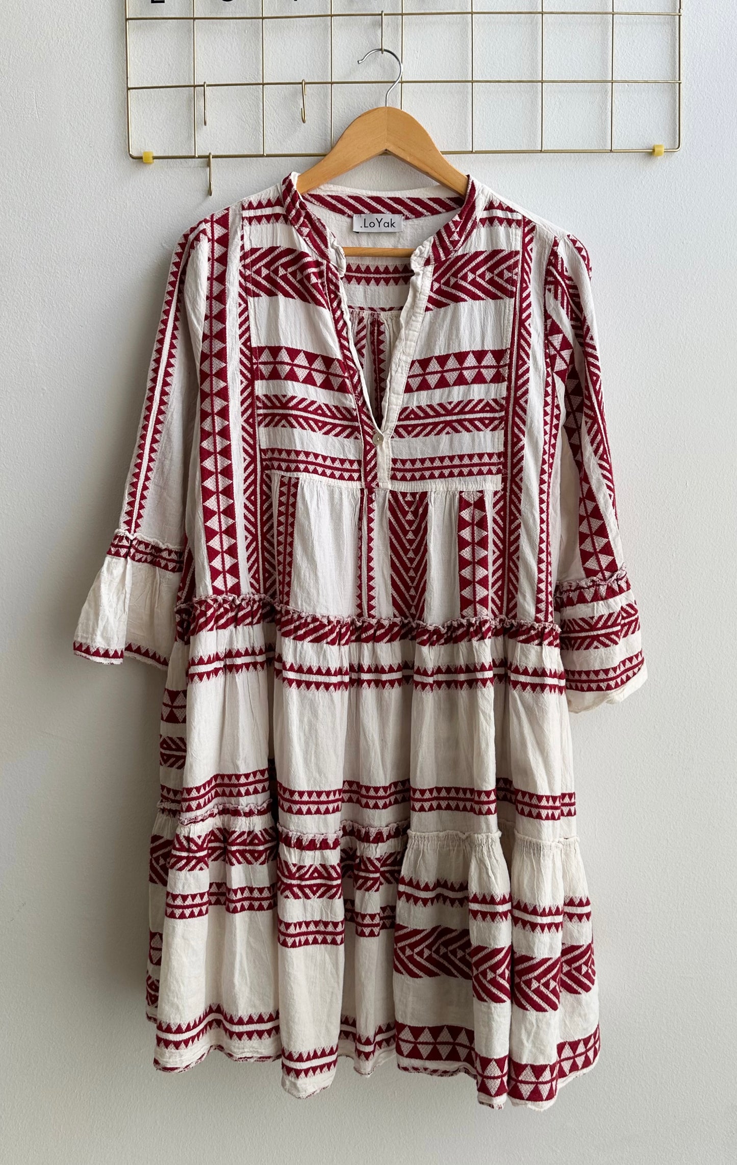 Φόρεμα limited TRINO off white/ dark red