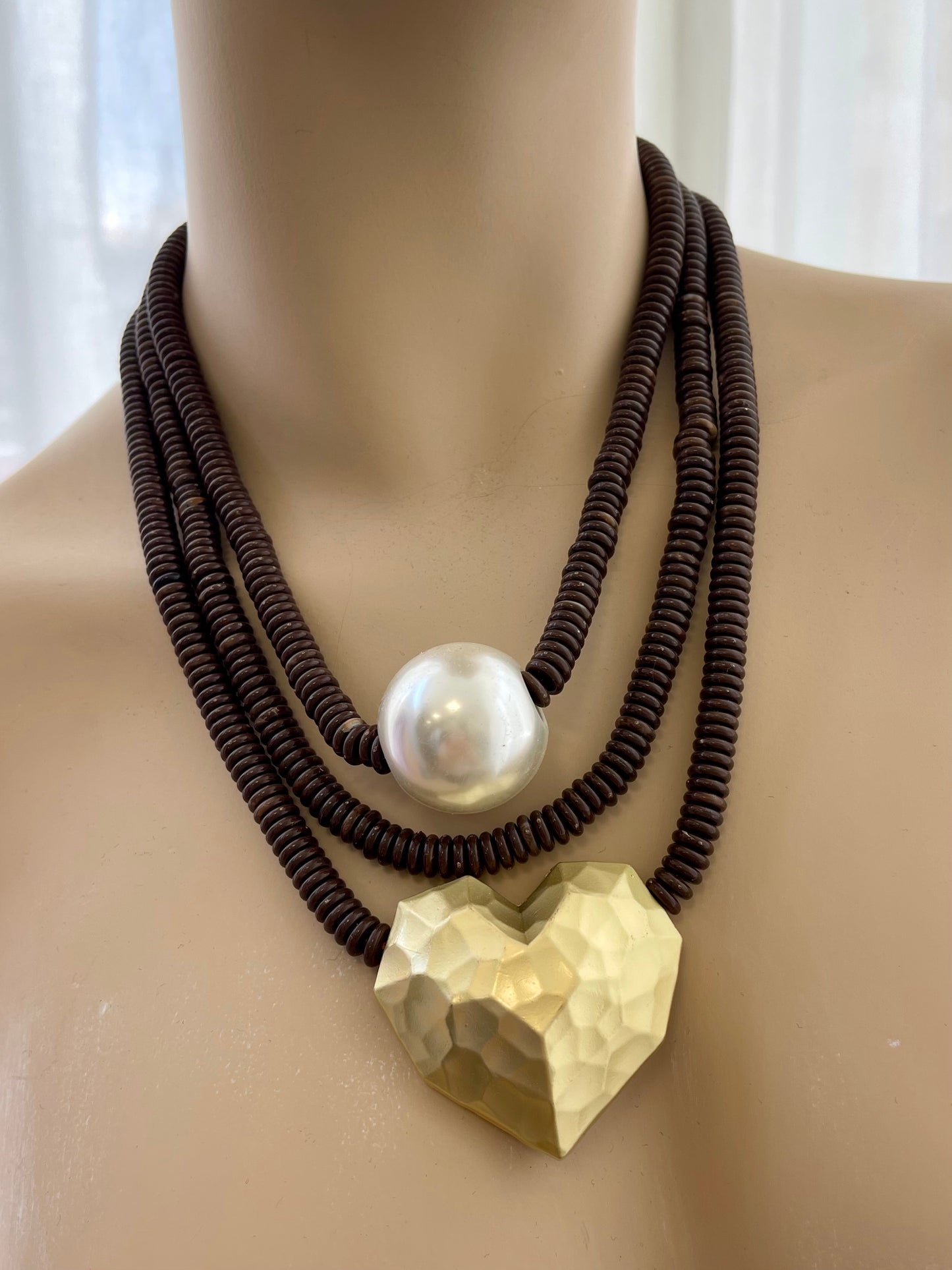 Κολιέ Heart & Pearl