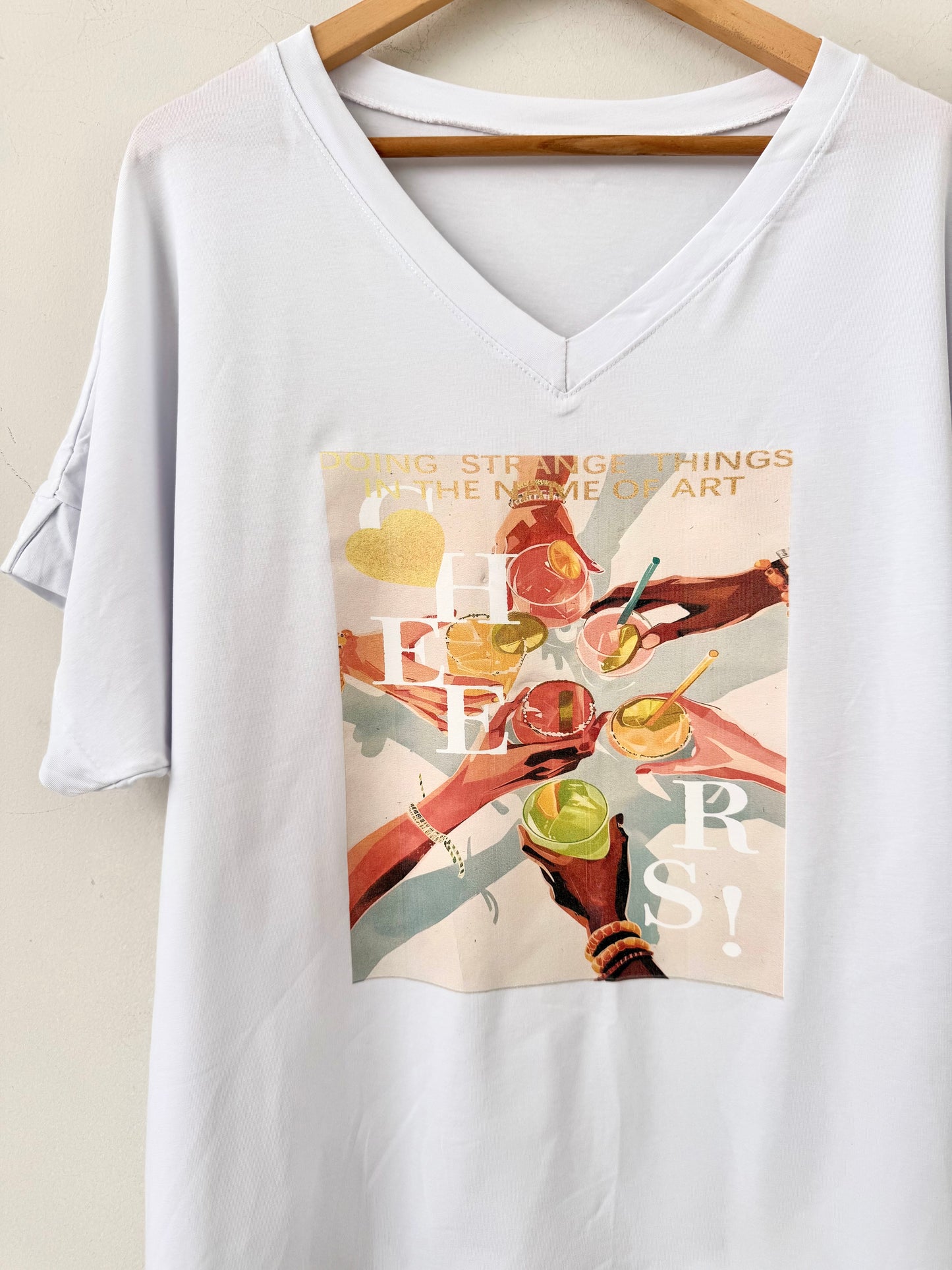 T-shirt CHEERS oversized white