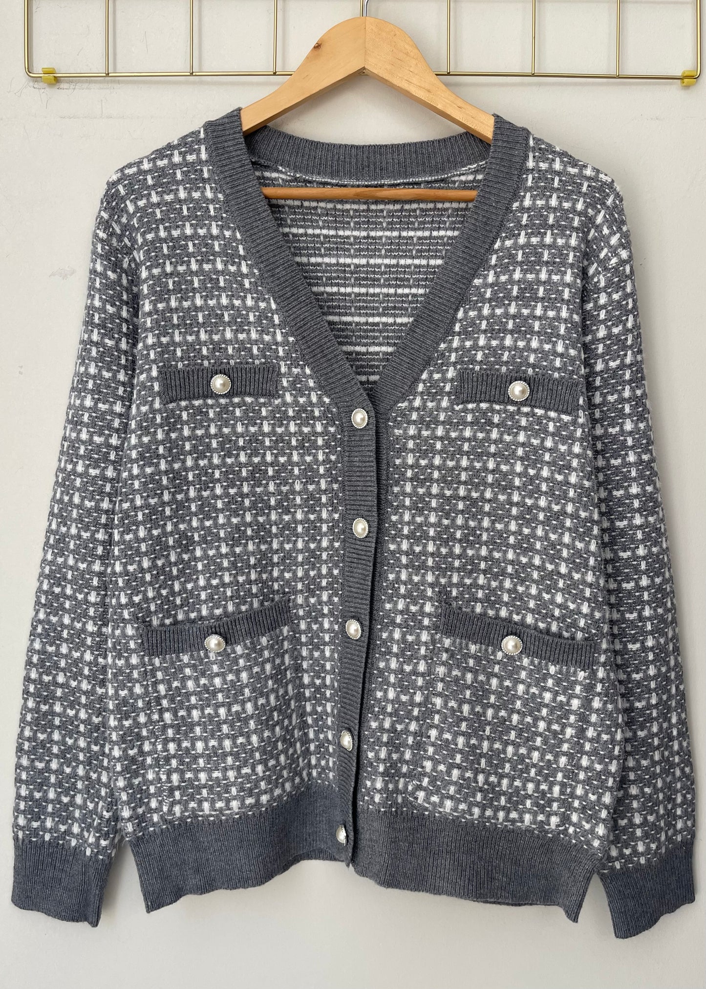 Ζακέτα NUTMEG grey/white