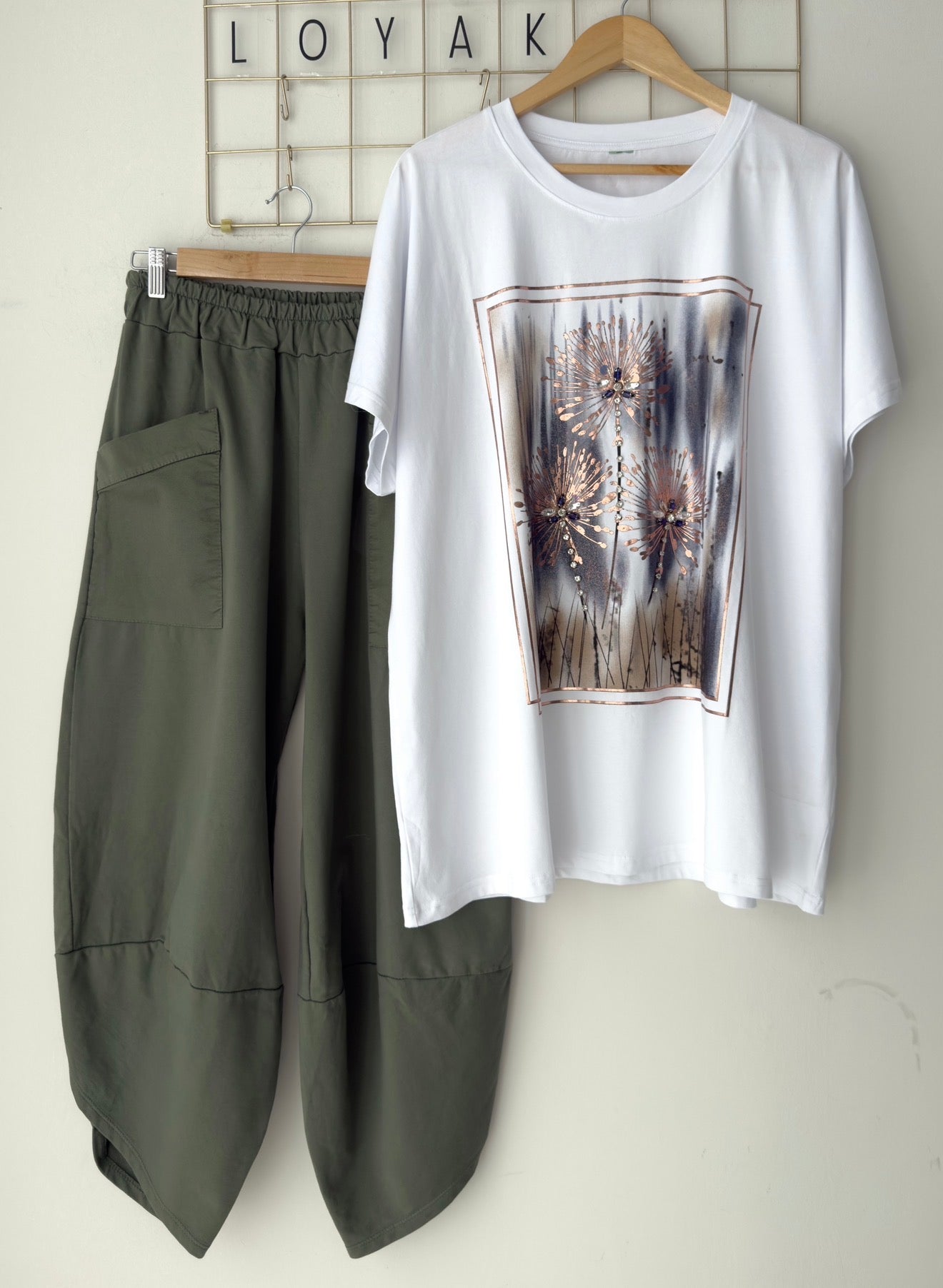 Σετ βαμβάκι DEGIO white/khaki