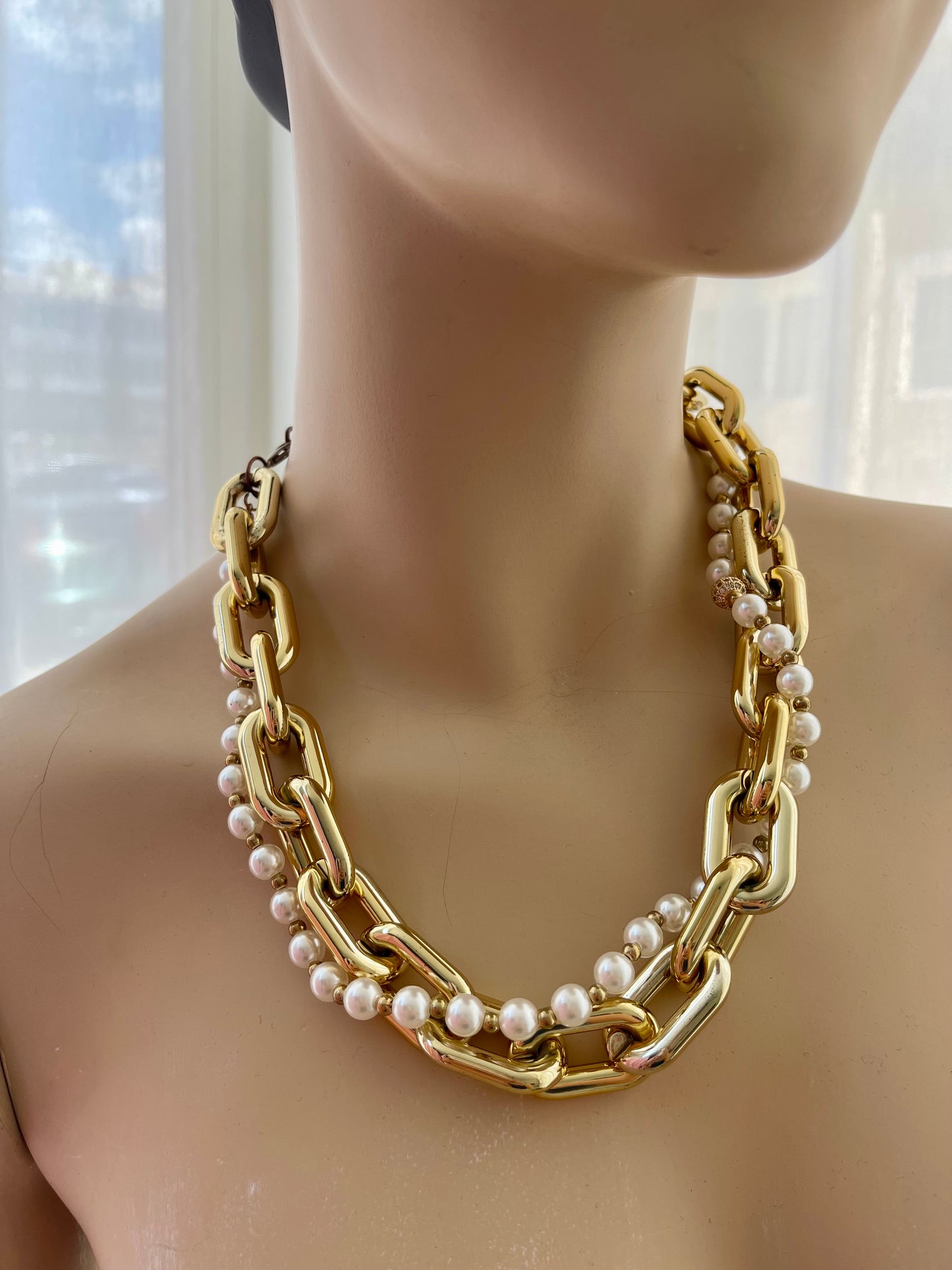 Κολιέ PEARL/CHAIN gold