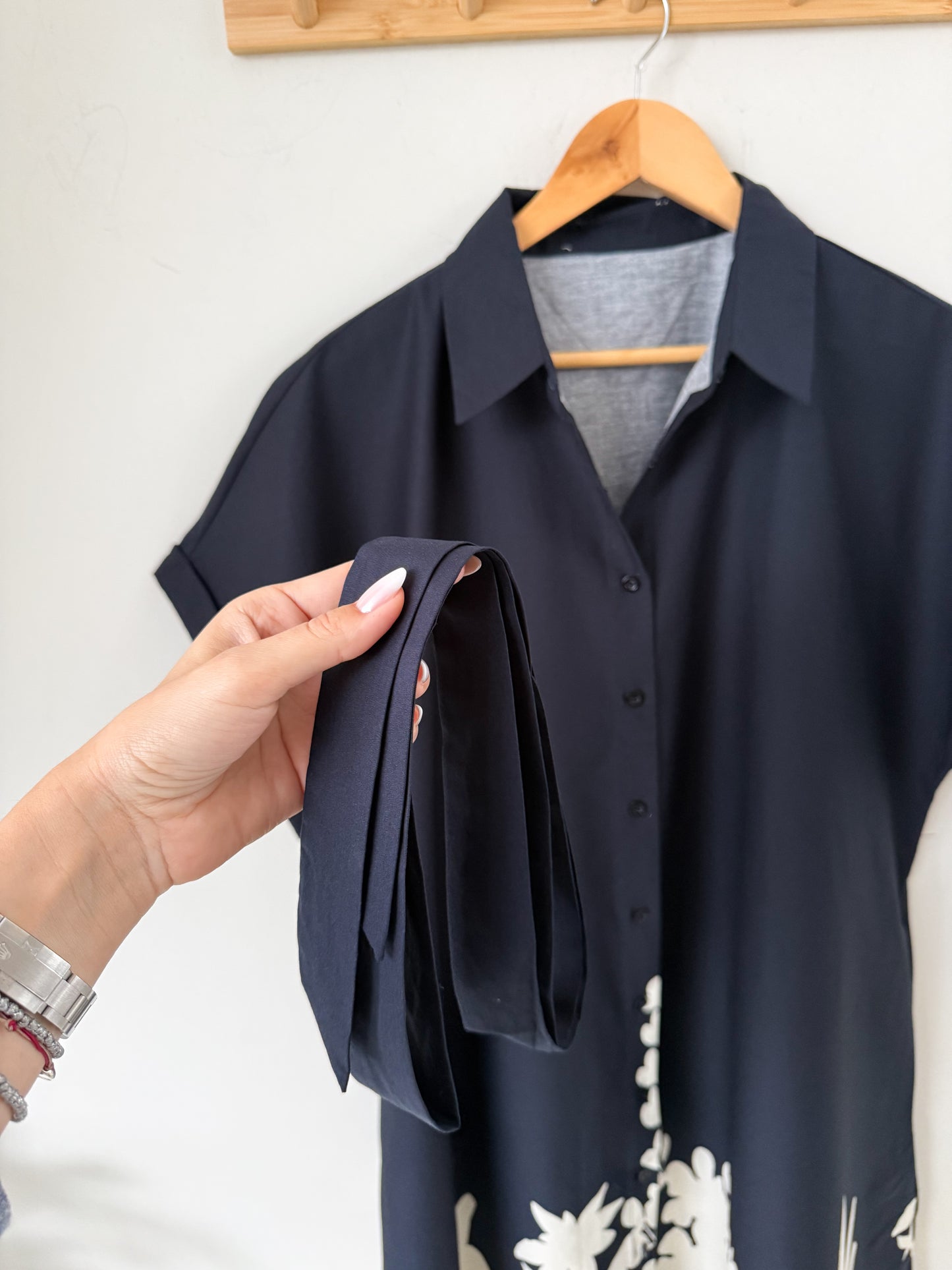 Φόρεμα ποπλίνα με σχέδιο LILIA navy blue