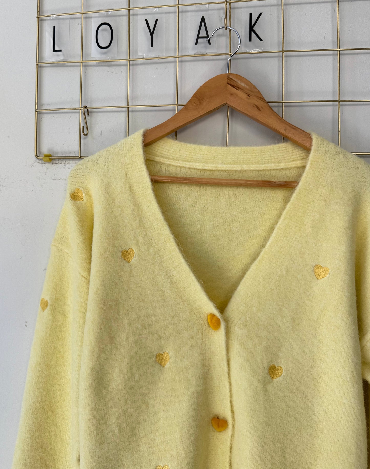 Ζακέτα πλεκτή HEARTS yellow