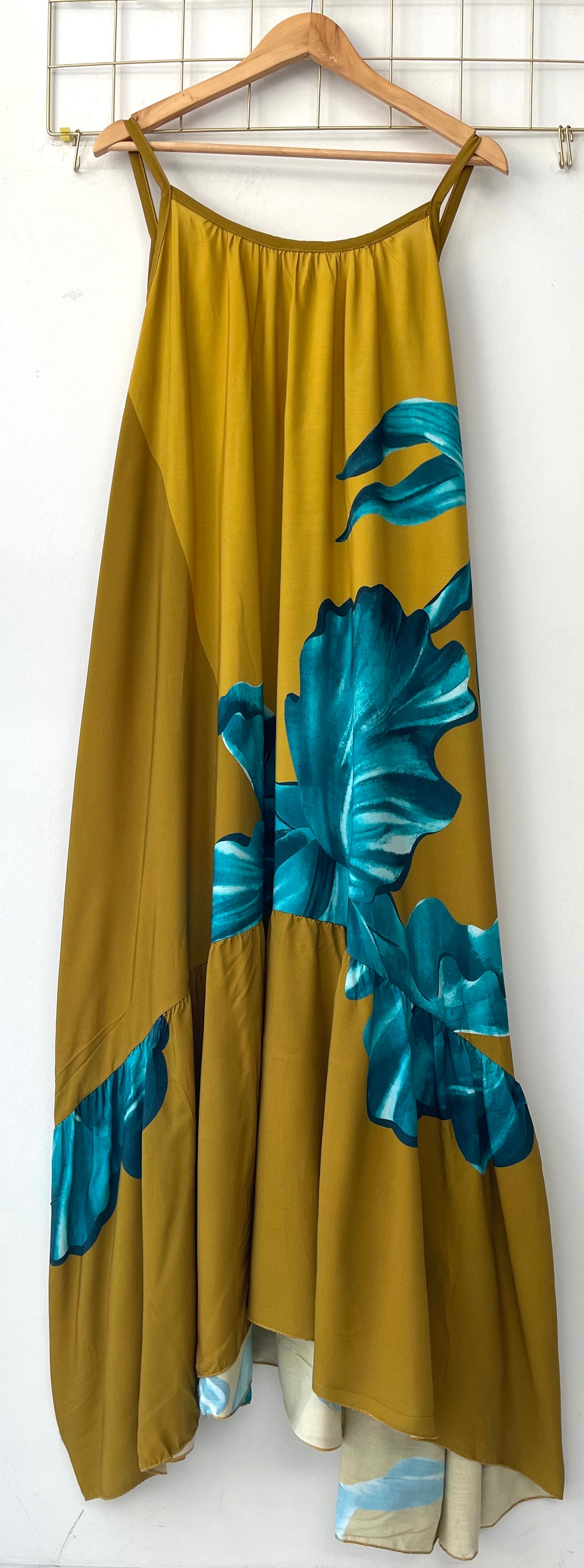 Φόρεμα HAVANA mustard/teal