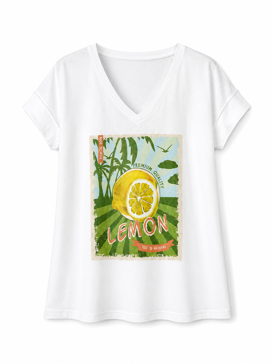 T-shirt με σχεδίο LEMONS white