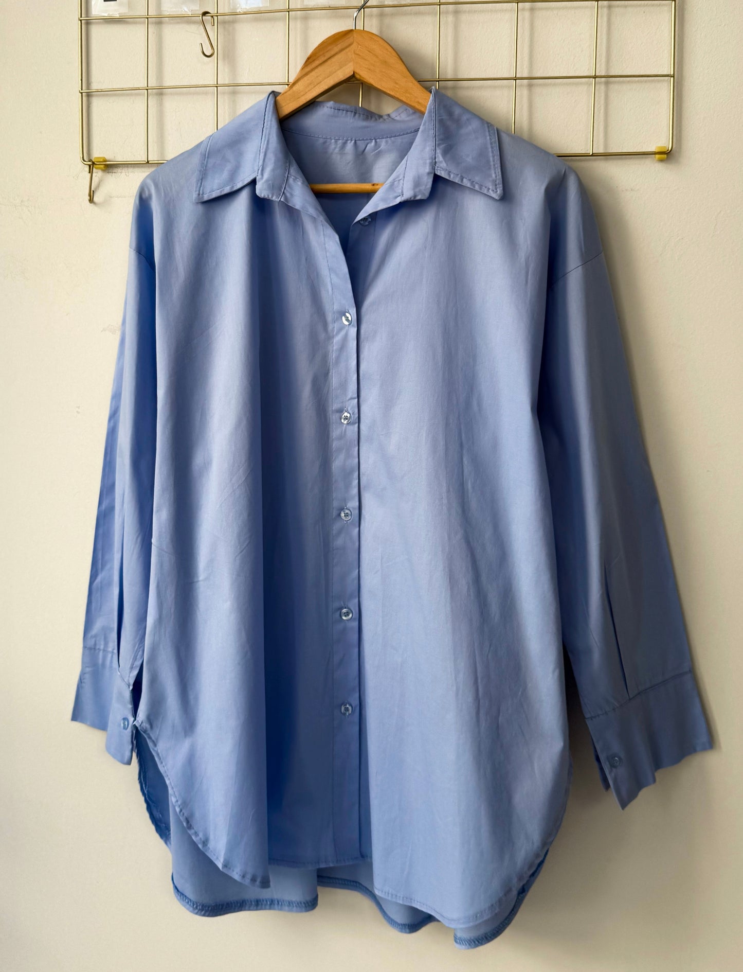Πουκάμισο ποπλίνα BASIC LINE light blue