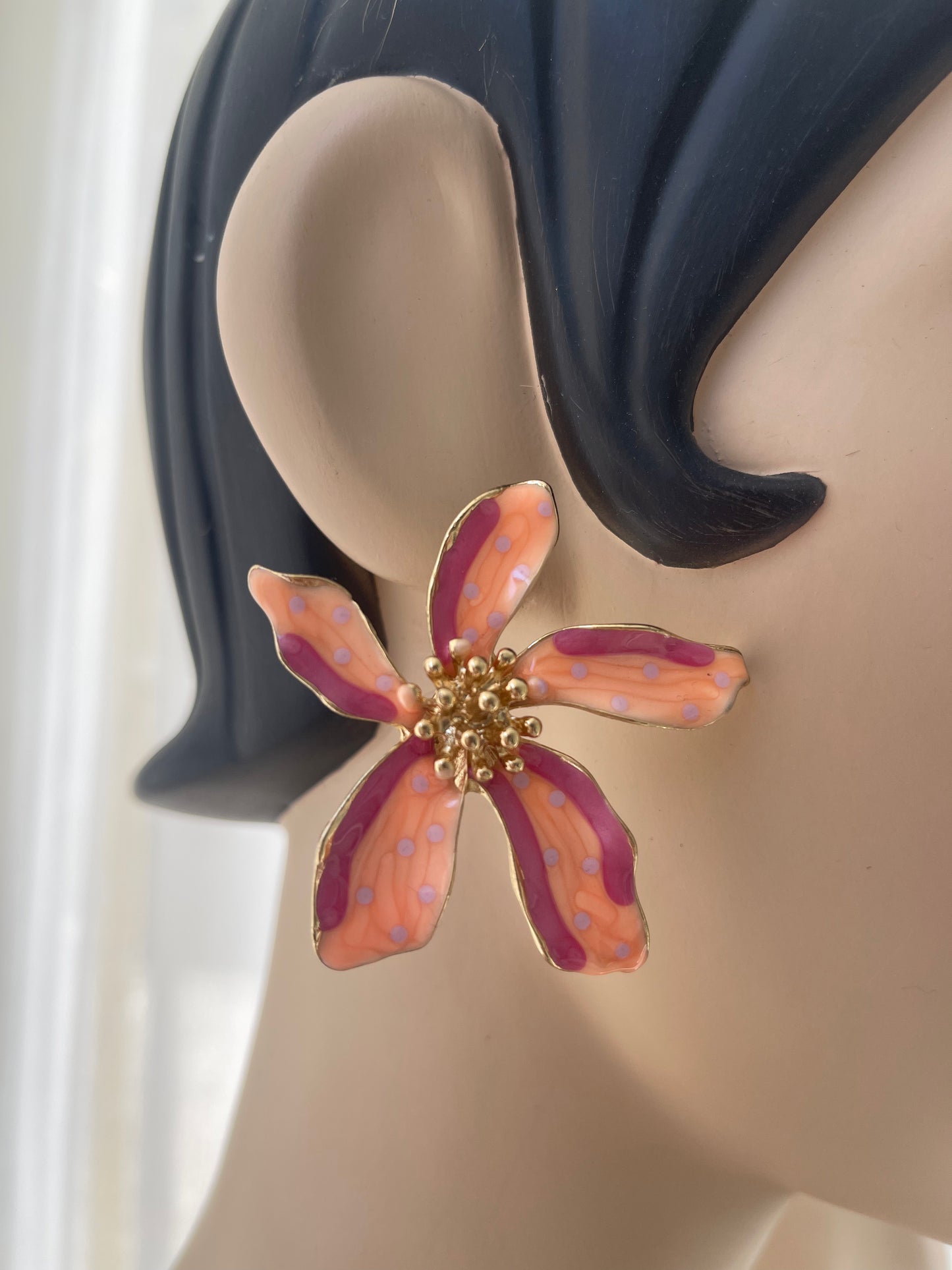 Σκουλαρίκια IRIS pink/gold