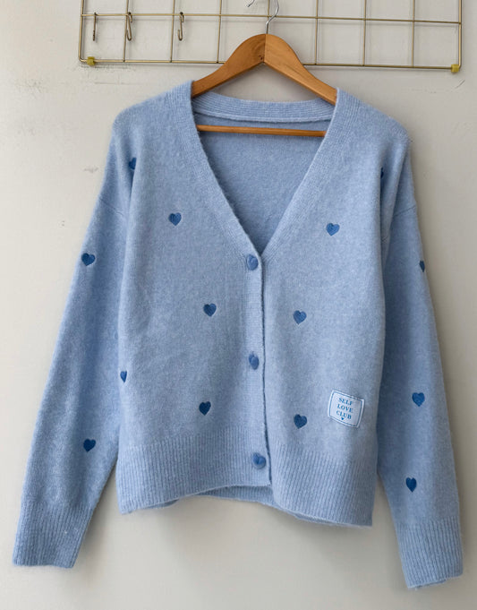 Ζακέτα πλεκτή HEARTS light blue