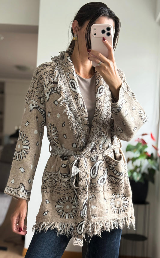Ζακέτα PAISLEY BANDANA beige