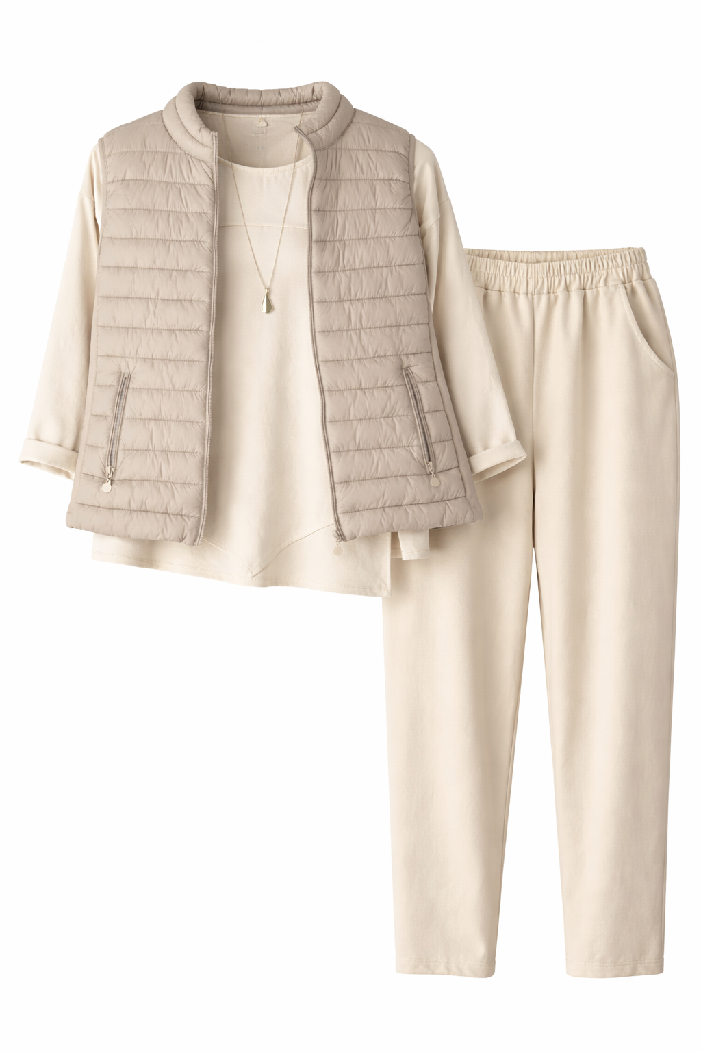 Σετ FIONA beige + αμάνικο MISS beige