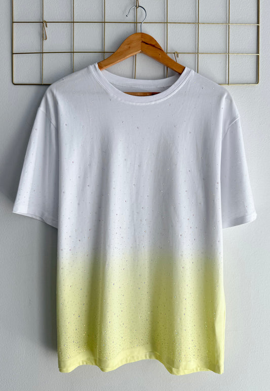 T-shirt OMBRE white/yellow
