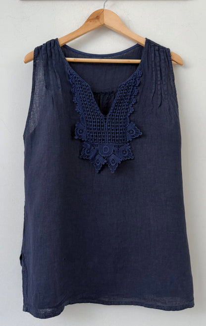 Μπλούζα 100% λινο ERITIA navy blue