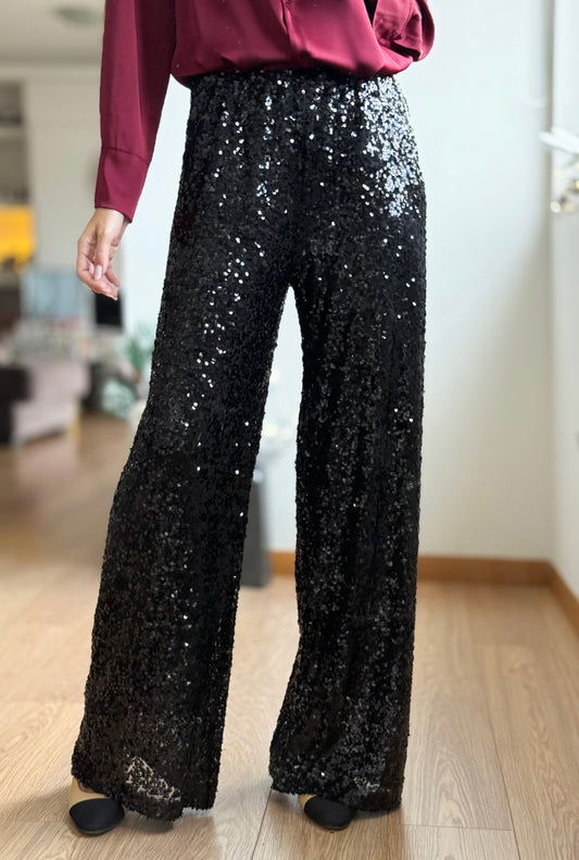 Παντελόνι με παγιετα ASTRA black