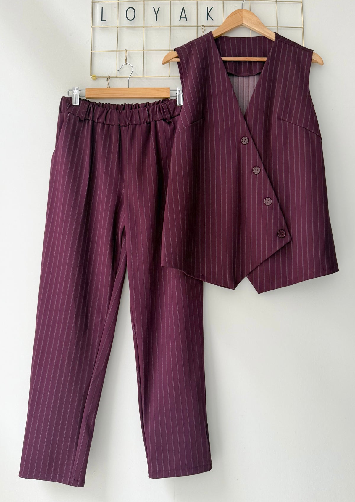 Σετ γιλέκο και παντελόνι PEACKY  burgundy