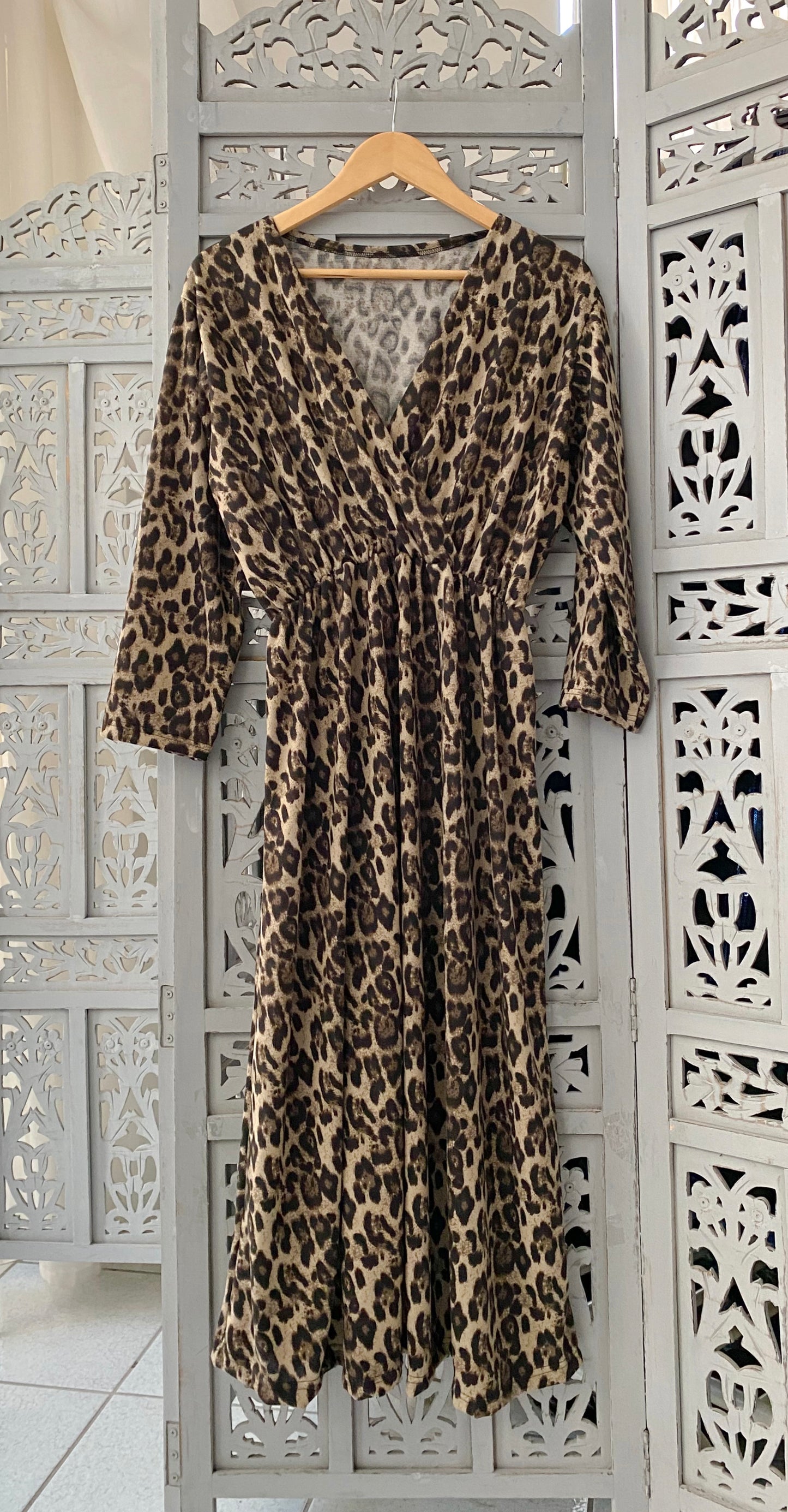 Φόρεμα κρουαζε knit leopard