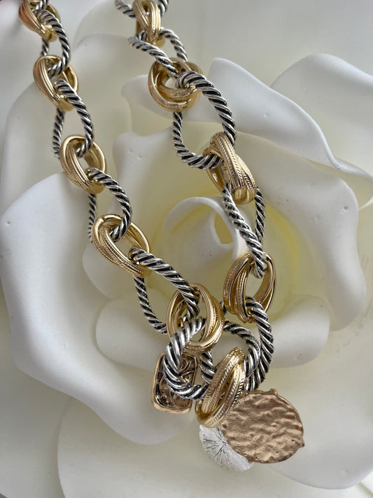 Κολιέ MADRID silver/gold