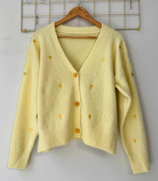 Ζακέτα πλεκτή HEARTS yellow