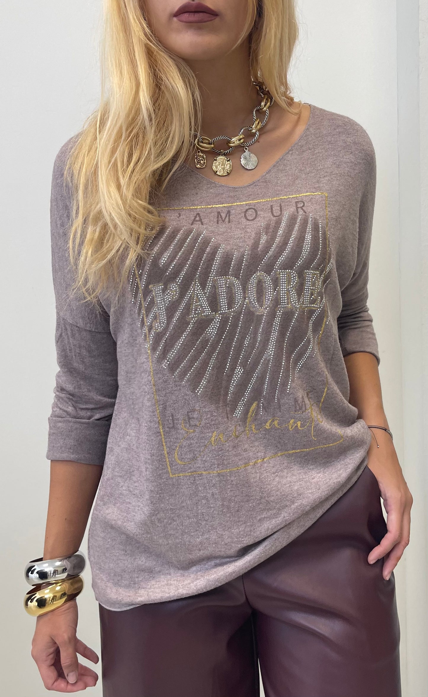 Μπλούζα J’ADORE grey/pink