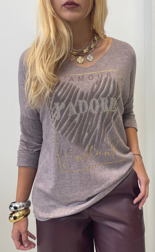 Μπλούζα J’ADORE grey/pink