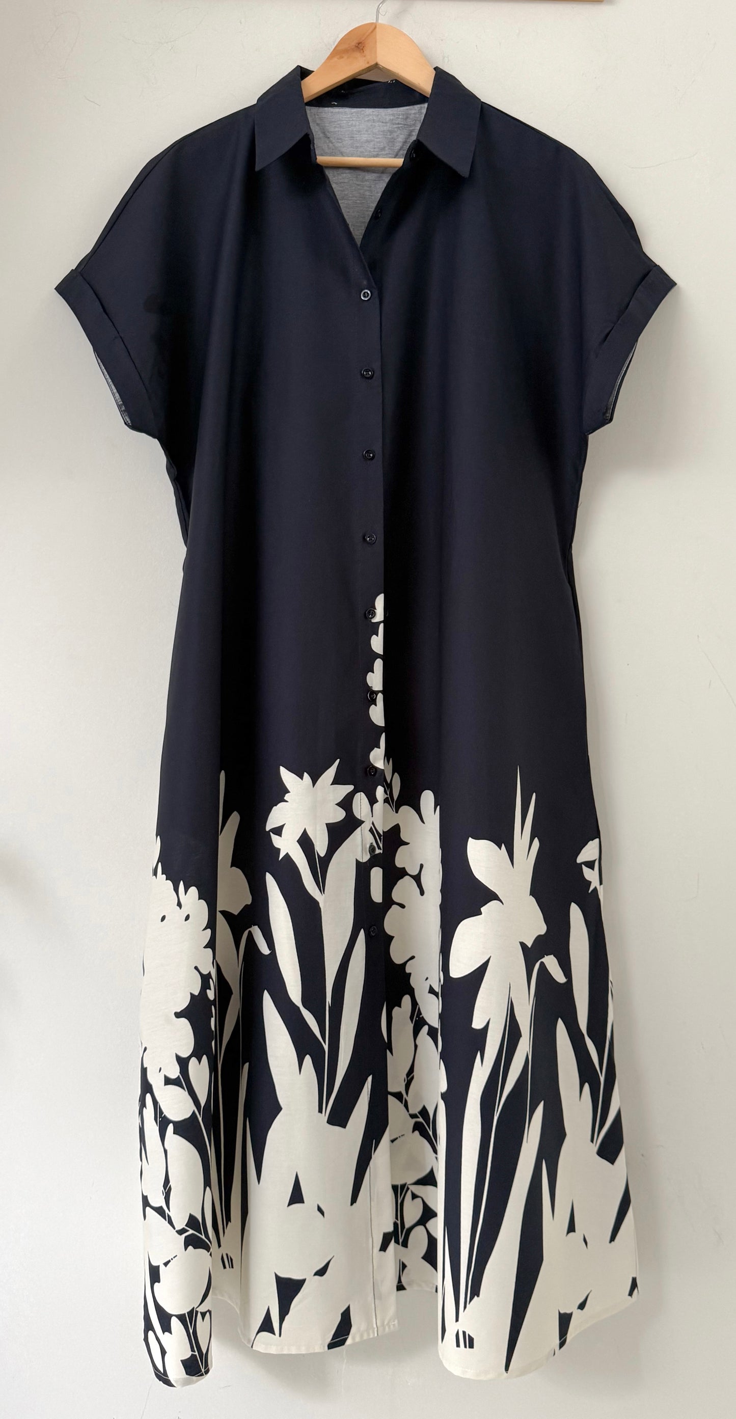 Φόρεμα ποπλίνα με σχέδιο LILIA navy blue