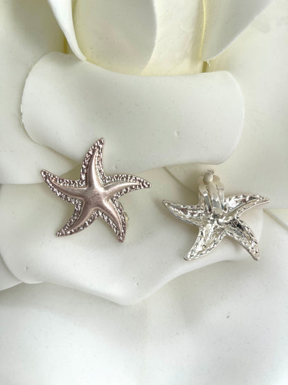 Σκουλαρίκια κλιπς STARFISH platinum