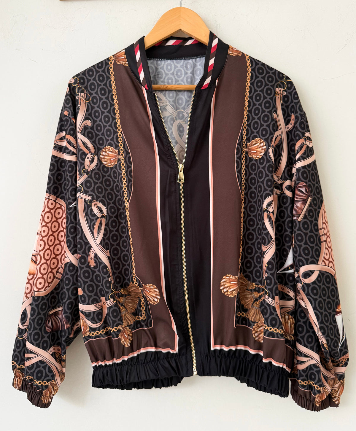 Bomber τζάκετ εμπριμέ BETTY black/brown