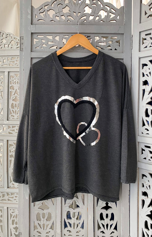 Μπλούζα heart dark grey