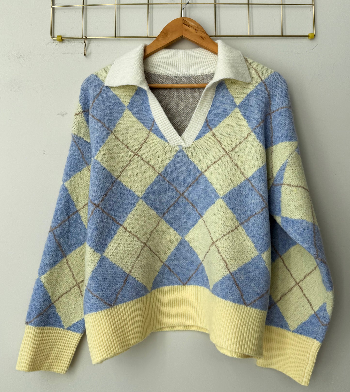 Μπλούζα πλεκτή με γιακά ADVA light blue