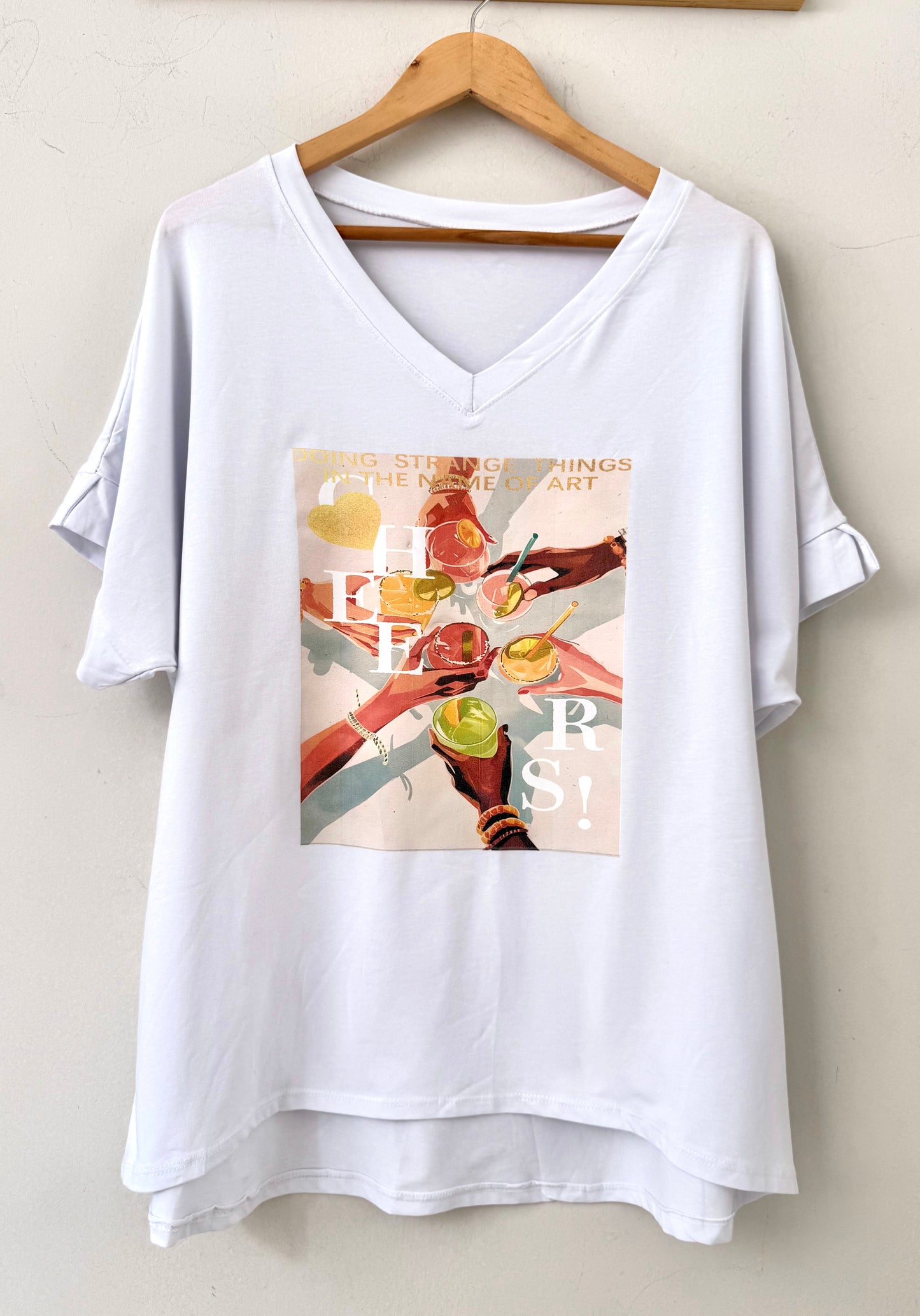 T-shirt CHEERS oversized white