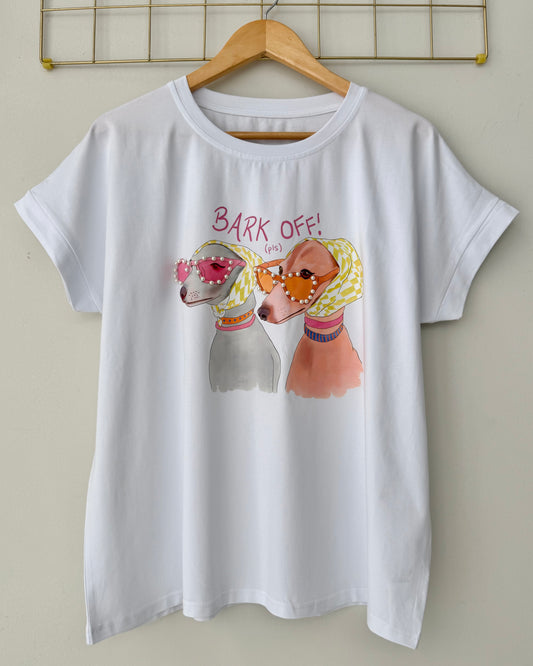 T-shirt με σχεδίο BARK OFF white