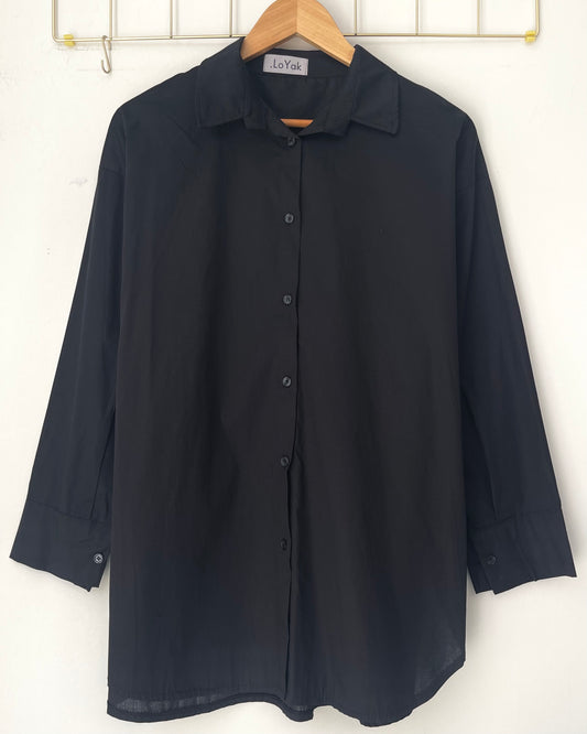 Πουκάμισο ποπλίνα BASIC LINE black