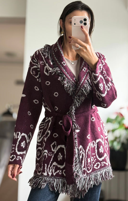 Ζακέτα PAISLEY BANDANA burgundy