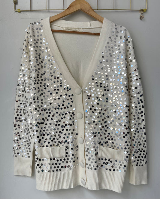 Ζακέτα CRAZY ecru/silver