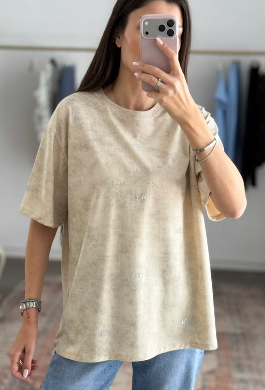 T-shirt με σχεδίο MIMI beige