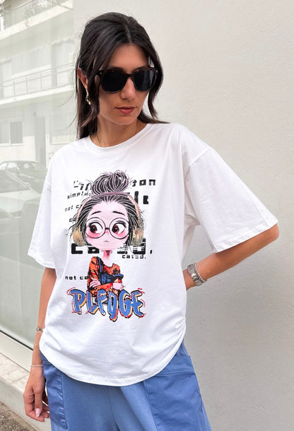 T-shirt με σχεδίο WORRI white