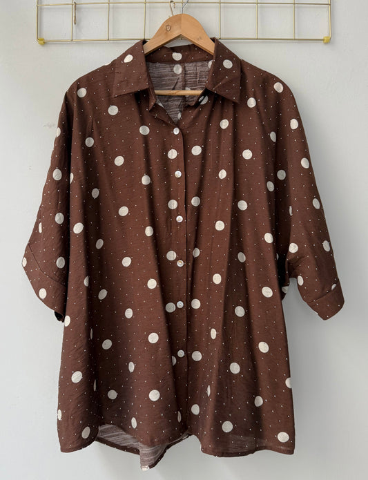 Μπλούζα πουά oversize GARIOT brown