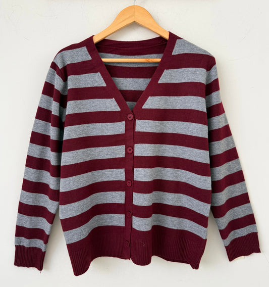 Ζακέτα ριγέ CANALI grey/burgundy