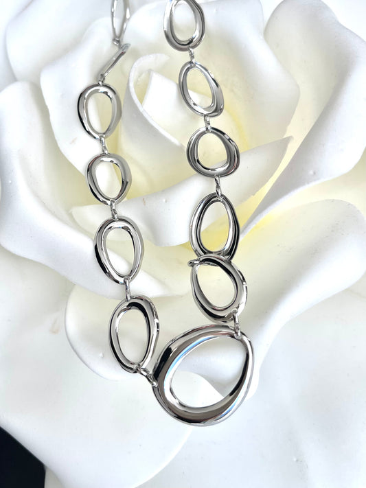 Κολιέ DROPLETS ασημί ατσάλινο