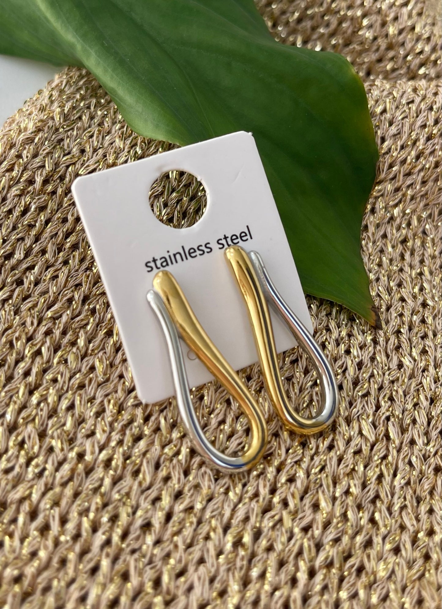 Σκουλαρίκια HALF silver/gold