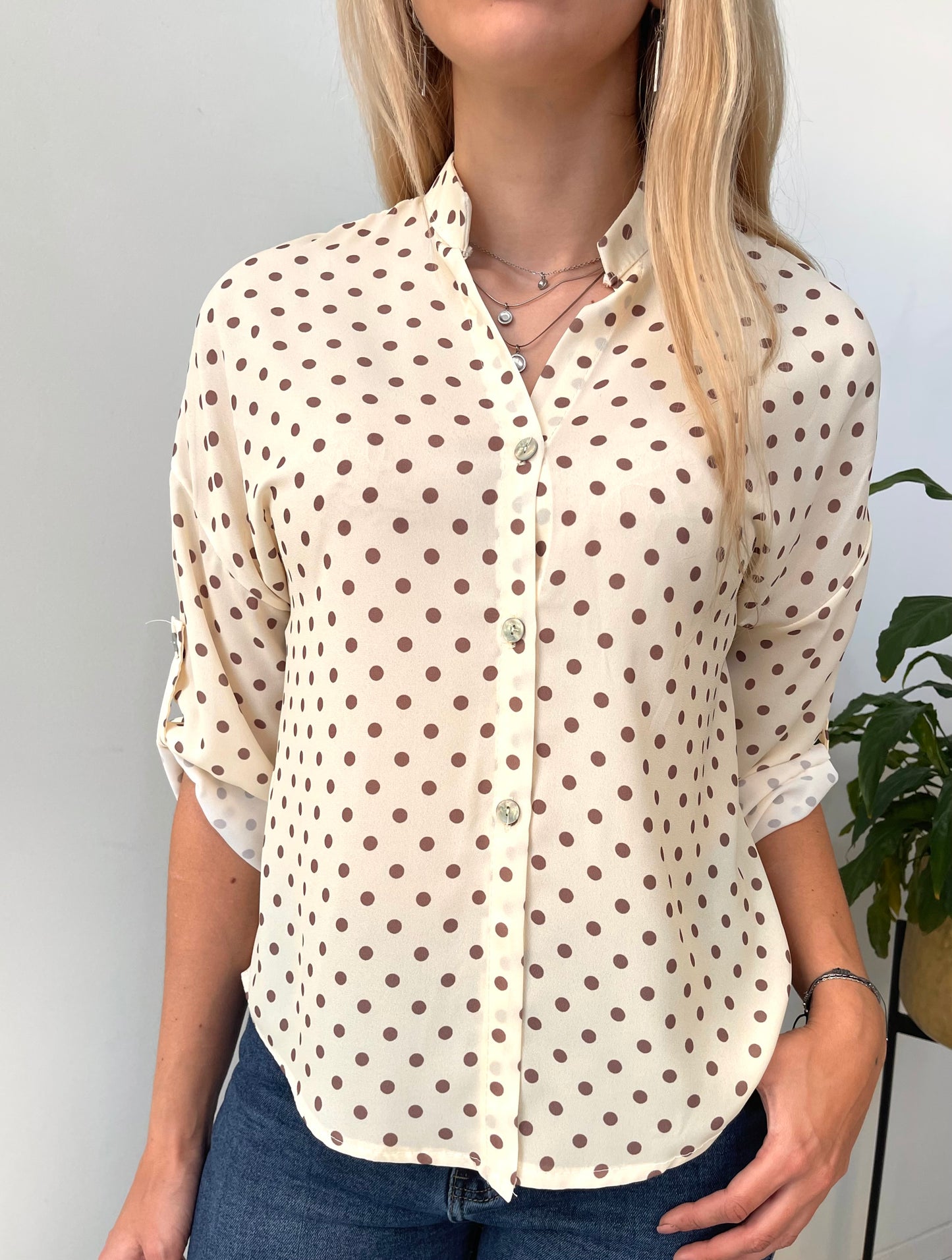 Πουκάμισο Dottie butter yellow/brown