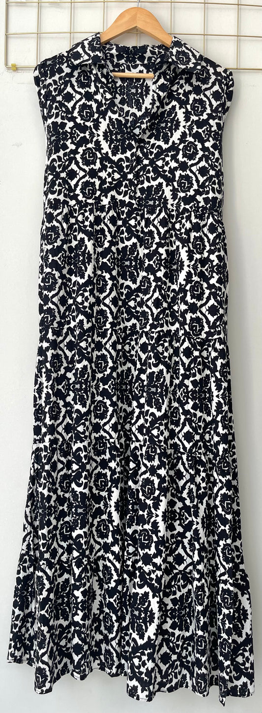 Αμάνικο φόρεμα YUKIKO black/white